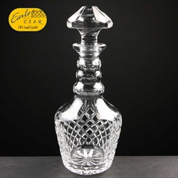 Lead crystal Claret Decanter, engraved for 15th Anniversary.