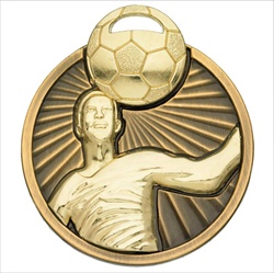 metal football medal, engraved. Ribbon & Box available.