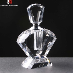 Crystal Perfume Bottle, Silver Collar, for engraving.