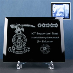 Black Plaque, engraved for Football Club.