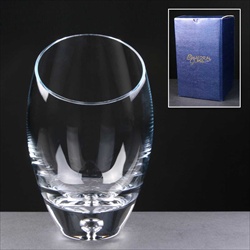 "Balmoral Glass" Sliced, bubble-based Vase, for engraving.