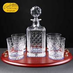 Lead crystal Whisky Set, engraved for 15th Wedding Anniversary.