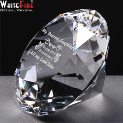60th Anniversary gift of engraved crystal Diamond.