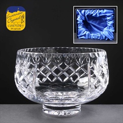 "Inverness Crystal" Fruit Bowl with clear panel for engraving.