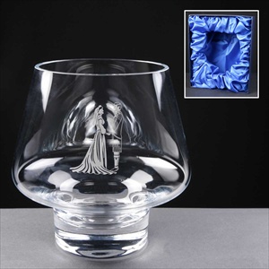 Balmoral Glass Trophy Bowl, engraved for Wedding.