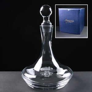 Balmoral Glass Ships Decanter, engraved for Squash Trophy.