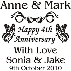 Engraving for 4th Anniversary Gift for Couple. 