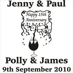 Engraving layout for 15th (Crystal) Anniversary Gift for Couple 