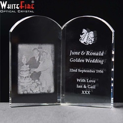 Photo-engraving. Wedding Photograph and text for Anniversary Gift for Parents. 