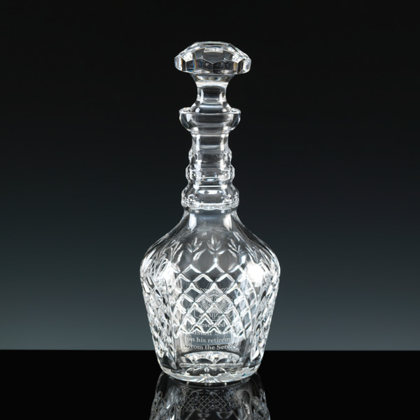 Georgian style 24% lead crystal decanter, for engraving.