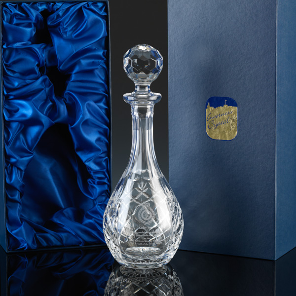 "Inverness Crystal" Wine Decanter, for engraving.