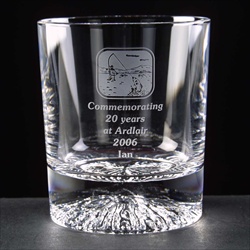 Lead Crystal Whisky Glass, engraved for Long Service Award.
