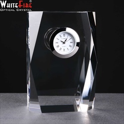 Optical Crystal Clock, engraved for Corporate Anniversary.