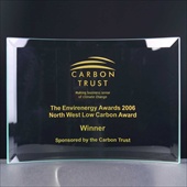 Engraved glass Business Award for Corporate use.