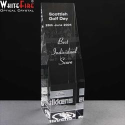 Best Individual Score Golf Prize. Engraved crystal block.