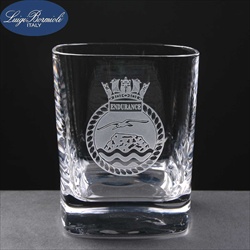 Engraved glass tumbler, for a promotional gift.