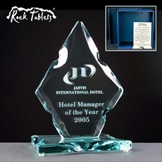 Engraved glass Employee of the Year Award.