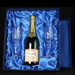 Champagne & two engraved Flutes for a Retirement Gift.