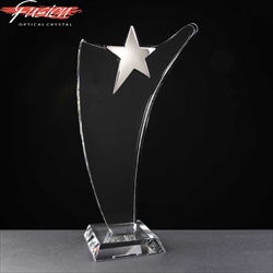 Crystal Award with Chrome Star. For engraving.