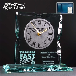 Glass Clock, engraved for Corporate Prize.