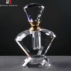 Gold necked Crystal Perfume Bottle, for engraving.