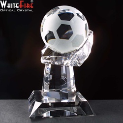 Optical Crystal 'Football in Hand'. The ball spins.