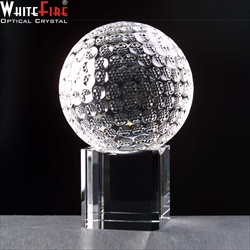 Crystal Glf Ball on Block for engraving.