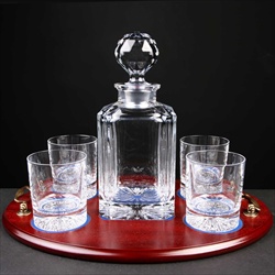 Military Glassware Whisky Decanter and glasses.