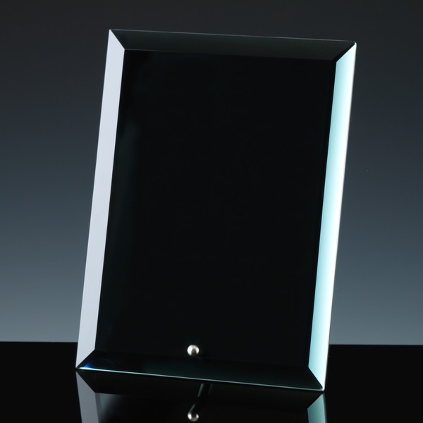 Black Mirror 12mm Bevel Plaque 6x8 inch, Single, Satin Boxed