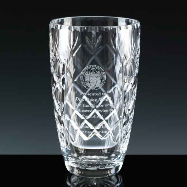 Earle Range Panelled 24% Lead Crystal 7.5 inch Vase, Single, Satin Boxed