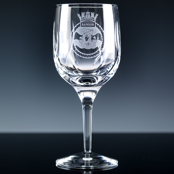 Elite Panelled Lead Crystal 10oz Wine Glass, Single, Blue Boxed