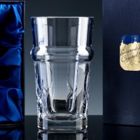 Elite Panelled Lead Crystal 1 Pint Beer Glass, Single, Satin Boxed