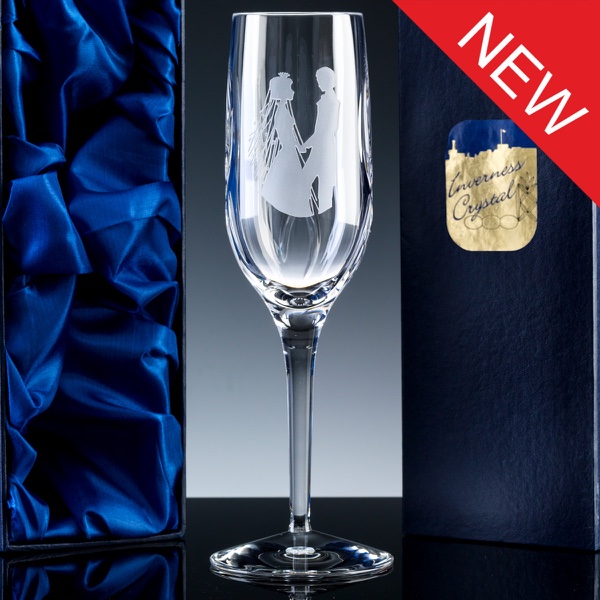 Inverness Crystal Elite Panelled 24% Lead Crystal 6oz Champagne Flute, Satin Boxed