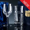Elite Panelled Lead Crystal 10oz Beer Glass and Wine Glass, Set, Satin Boxed