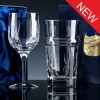 Elite Panelled Lead Crystal 10oz Wine Glass and Beer Glass, Set, Satin Boxed