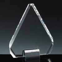 Fusion Crystal Award 8.5 inch Diamond Base, Velvet Casket, Outer Carton of 8