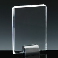 Fusion Crystal Award 8 inch Plaque Base, Velvet Casket, Outer Carton of 8