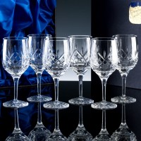 Inverness Crystal Premier Panelled 10oz Wine, Six, Satin Boxed