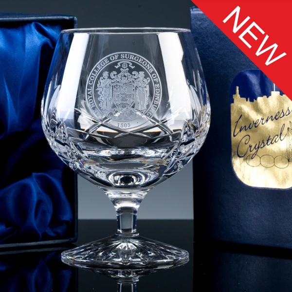 Inverness Crystal Traditional Panelled 24% Lead Crystal 10oz Brandy, Single, Satin Boxed