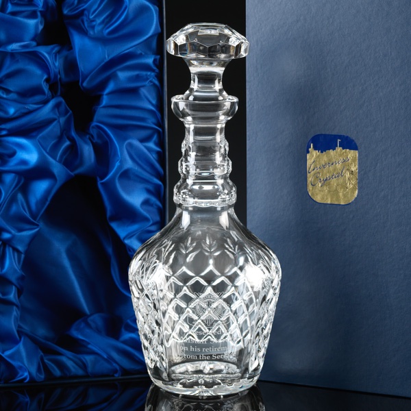 Inverness Crystal Traditional Panelled Port Decanter, Single, Satin Boxed