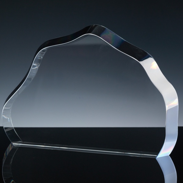 Optical Crystal Award 12x8 inch Mountain Tablet, Single, Velvet Casket