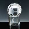 Optical Crystal Sports Trophies 3 inch Football, Single, Velvet Casket