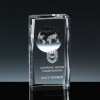 Optical Crystal Award 4.5 inch World Column, Single, Velvet Casket