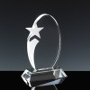 Optical Crystal Award 6 inch Oval Star, Single, Velvet Casket