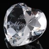 Optical Crystal 2.25 inch Engraved Heart Be Mine, Single, Blue Velvet Lined Casket