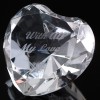 Optical Crystal 2.25 inch Engraved Heart My Love, Single, Blue Velvet Lined Casket