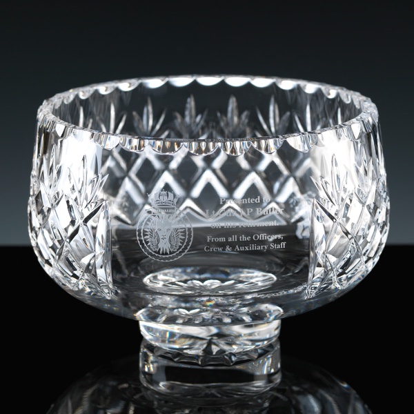 Inverness Crystal Traditional Panelled 7 inch Heeled Fruit Bowl, Single, Brown Boxed