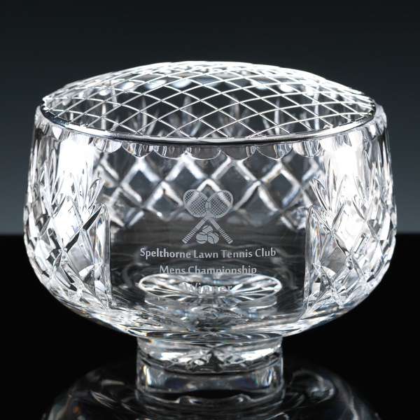 Inverness Crystal Traditional Panelled 7 inch Rose Bowl, Single, Brown Boxed