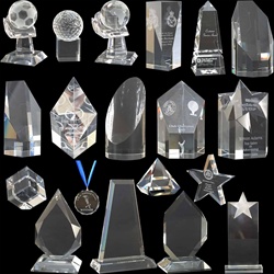 Range of Crystal Blocks, for glass engraving.
