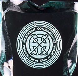 A close-up image of high quality sandblast engraving.